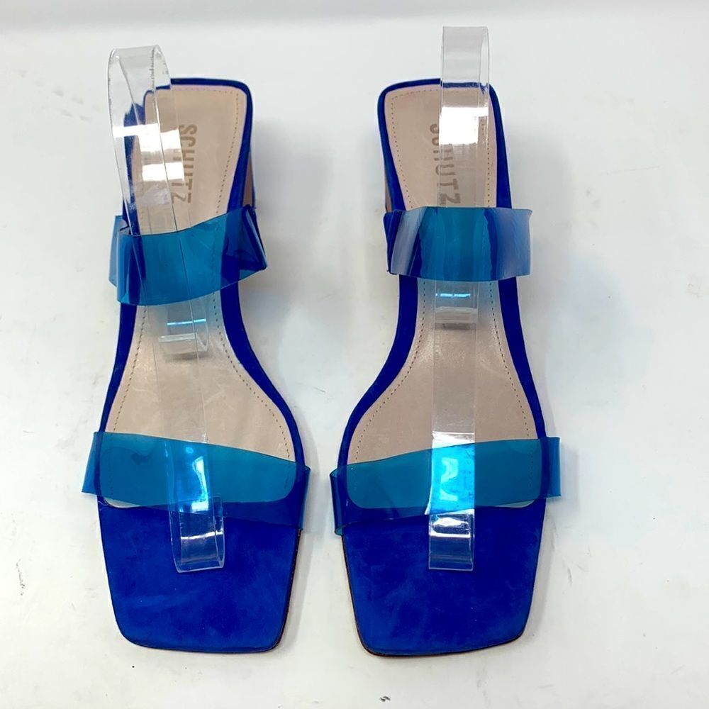 Schutz Taina Blue‎ kitten heels size 9B - Picture 4 of 10